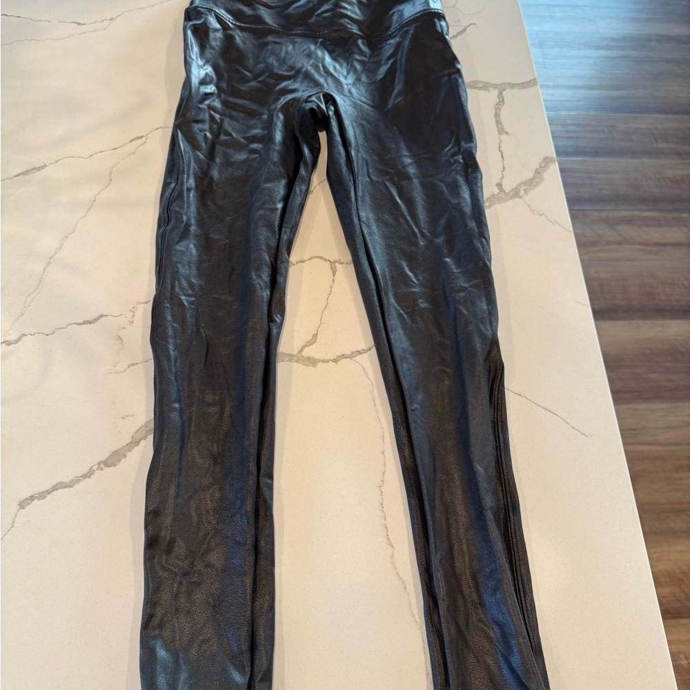 SPANX Black Faux Leather Leggings